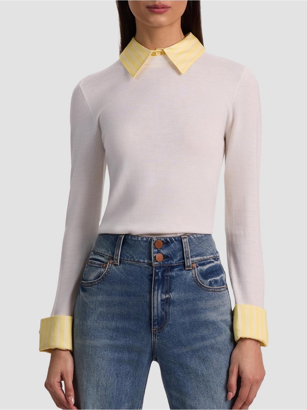 New Alice and Olivia Porla “butter” collar sweater